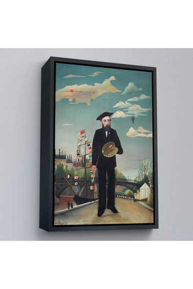 Trezon Ahşap Çerçeveli Henri Rousseau Kendi Tablosu - Self-Portrait-7361 ürün görseli 1