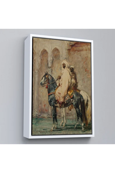 Trezon Ahşap Çerçeveli Henri Emilien Rousseau - Cavaliers Arapları Tablosu-8091 ürün görseli 1