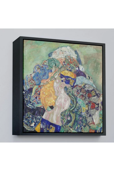 Trezon Ahşap Çerçeveli Gustav Klimt Baby Cradle - Bebek Beşiği Tablosu-8313 ürün görseli 1