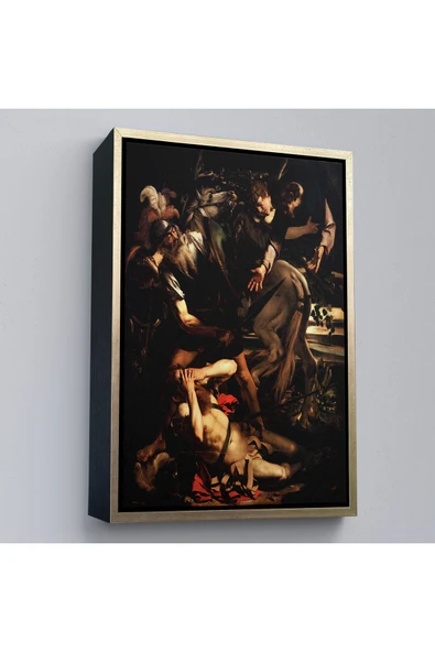 Trezon Ahşap Çerçeveli Caravaggio - Aziz Paul'Un Dönüşümü Tablo - The Conversion Of Saint Paul-7423 ürün görseli 1