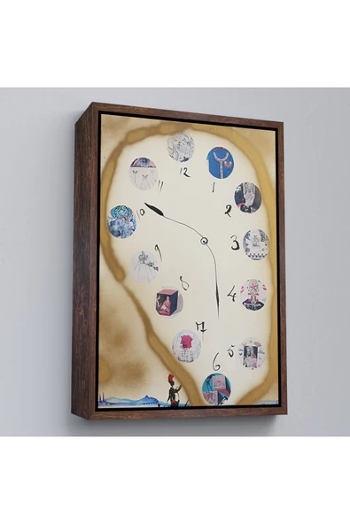 Trezon Ahşap Çerçeveli Salvador Dali - Horloge Tablo-7396 ürün görseli 1