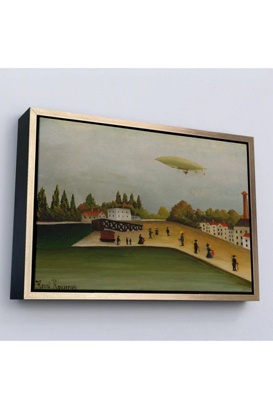 Trezon Ahşap Çerçeveli Henri Rousseau -Tokyo Japonya Quai D'Ivry Tablo-7112 ürün görseli 1