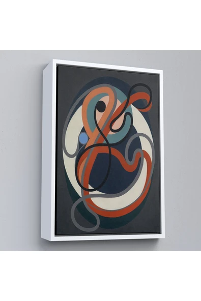 Trezon Ahşap Çerçeveli Auguste Herbin - Soyut Sanat Tablosu-8098 ürün görseli 1