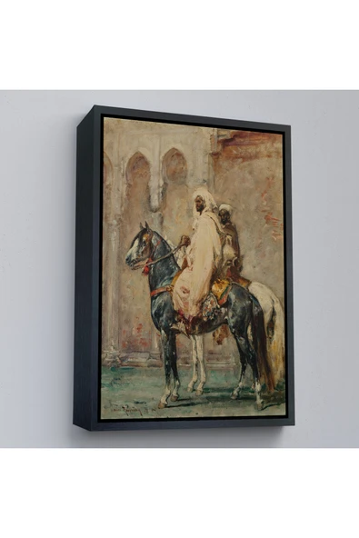Trezon Ahşap Çerçeveli Henri Emilien Rousseau - Cavaliers Arapları Tablosu-8091 ürün görseli 1