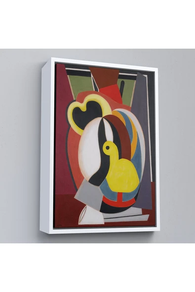 Trezon Ahşap Çerçeveli Auguste Herbin - Soyut Sanat Kompozisyon Tablosu-8102 ürün görseli 1