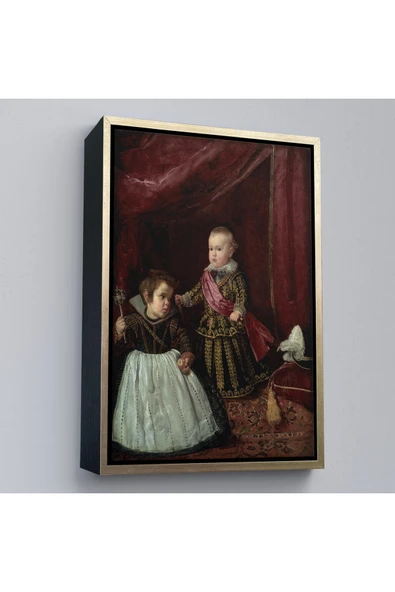 Trezon Ahşap Çerçeveli Diego Velázquez - Prens Balthasar Charles Cüceyle Birlikte Tablo-7282 ürün görseli 1