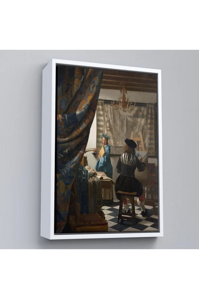 Trezon Ahşap Çerçeveli Johannes Vermeer - Resim Çizme Tablosu-7422 ürün görseli 1
