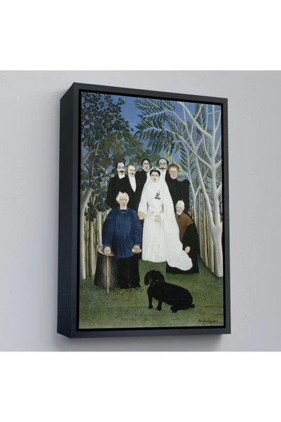 Trezon Ahşap Çerçeveli Henri Emilien Rousseau - Düğün Partisi Tablosu - The Wedding Party-7436 ürün görseli 1