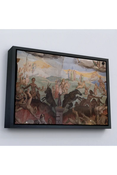 Trezon Ahşap Çerçeveli Giotto - Çan Kulesinin Tavan Resmi Tablo-7117 ürün görseli 1