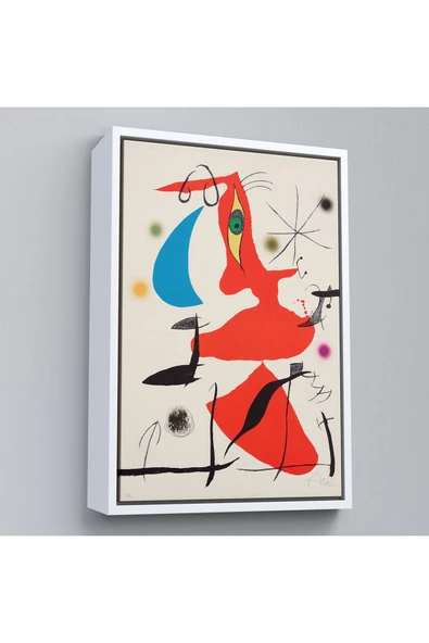 Trezon Ahşap Çerçeveli Joan Miro - Sürreal Soyut Tablo-7365 ürün görseli 1