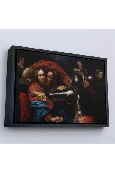 Trezon Ahşap Çerçeveli Caravaggio -İsanın İnişi Tablo - The Taking Of Christ-7146 ürün görseli 1