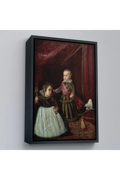 Trezon Ahşap Çerçeveli Diego Velázquez - Prens Balthasar Charles Cüceyle Birlikte Tablo-7282 ürün görseli 1