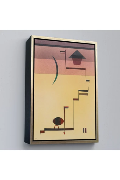Trezon Ahşap Çerçeveli Wassily Kandinsky - Eckig Açısal Tablo-7490 ürün görseli 1