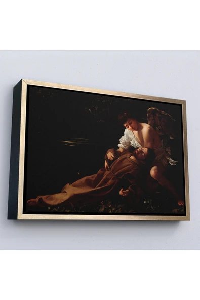 Trezon Ahşap Çerçeveli Caravaggio - Saint Francis Of Assisi İn Ecstasy Tablo-7123 ürün görseli 1