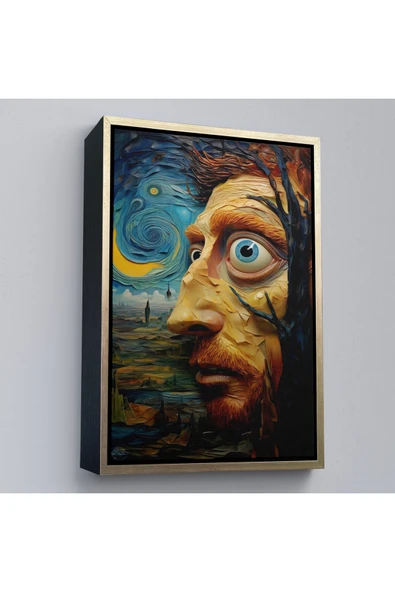 Trezon Ahşap Çerçeveli Vincent Van Gogh Tarzı Portre Tablosu-7817 ürün görseli 1