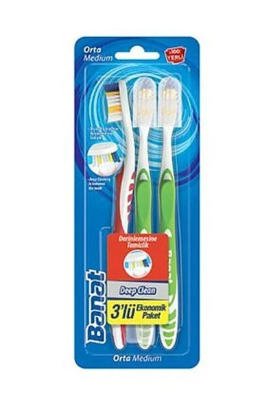 Banat Deep Clean Diş Fırçası 3'lü ürün görseli 1