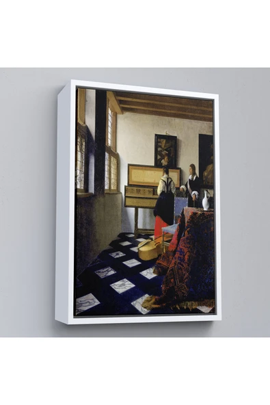 Trezon Ahşap Çerçeveli Johannes Vermeer - Müzik Dersi Tablo - The Music Lesson-7348 ürün görseli 1