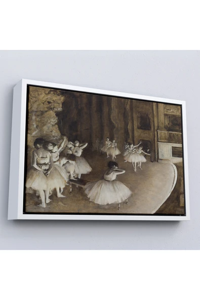 Trezon Ahşap Çerçeveli Edgar Degas - Sahnede Bale Prova Tablosu-7053 ürün görseli 1