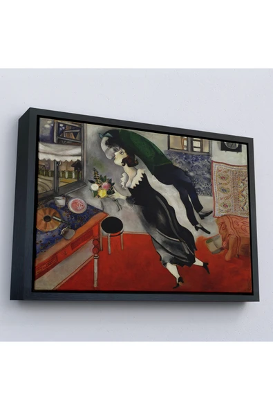 Trezon Ahşap Çerçeveli Marc Chagall - Birthday Doğum Günü Tablosu-7057 ürün görseli 1
