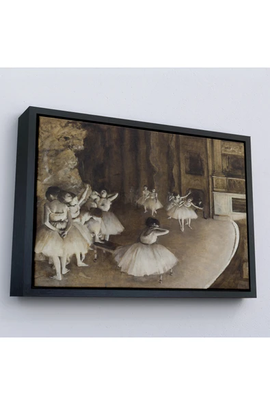Trezon Ahşap Çerçeveli Edgar Degas - Sahnede Bale Prova Tablosu-7053 ürün görseli 1