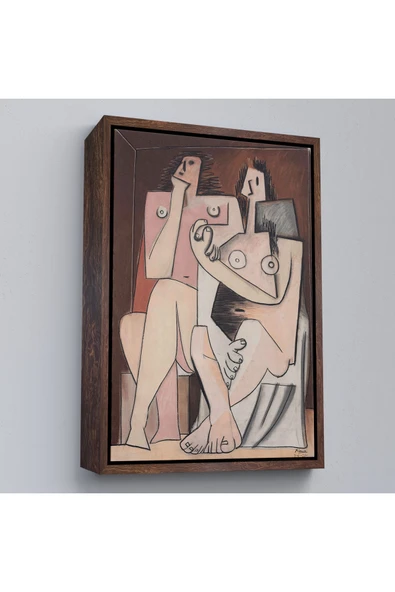 Trezon Ahşap Çerçeveli Pablo Picasso - Adam Ve Kadın Soyut Tablosu - Homme Et Femme-7329 ürün görseli 1