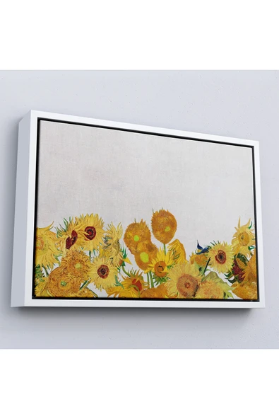 Trezon Ahşap Çerçeveli Vincent Van Gogh - Ayçiçekleri Tablo-7149 ürün görseli 1