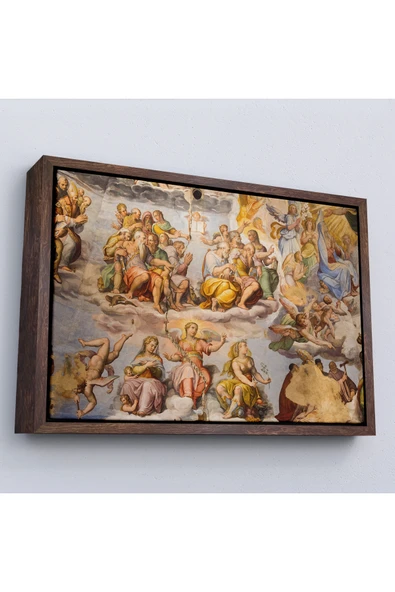 Trezon Ahşap Çerçeveli Giotto - Çan Kulesinin Tavan Resmi Tablo-7116 ürün görseli 1