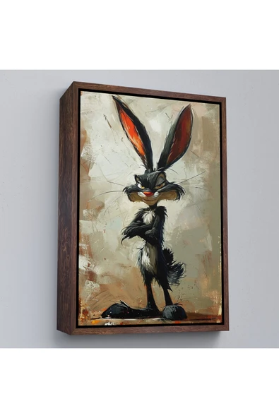 Trezon Ahşap Çerçeveli Bugs Bunny Tavşan Tablosu-7710 ürün görseli 1