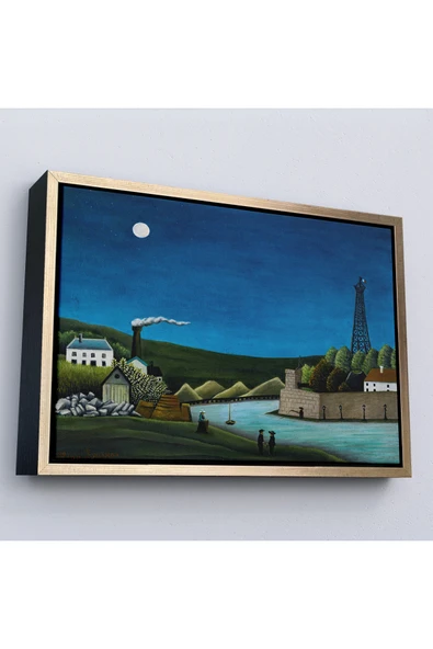Trezon Ahşap Çerçeveli Henri Rousseau -Suresnes'Teki Seine Nehri Tablo - The Seine At Suresnes-7093 ürün görseli 1