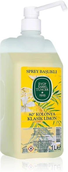 Eyüp Sabri Tuncer Sprey Başlıklı Klasik Limon Kolonyası 1 lt ürün görseli 1