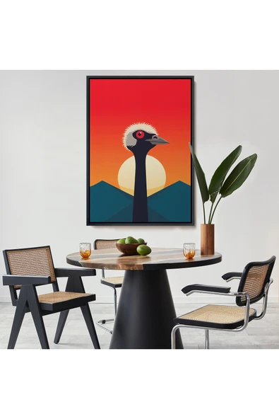 Trezon Ahşap Çerçeveli Minimal Devekuşu Tablo-7652 - Resim 8