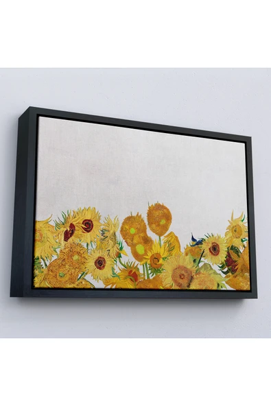 Trezon Ahşap Çerçeveli Vincent Van Gogh - Ayçiçekleri Tablo-7149 ürün görseli 1