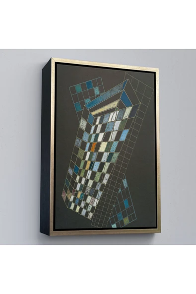 Trezon Ahşap Çerçeveli Wassily Kandinsky - Küçük Uçaklar Tablosu-7494 ürün görseli 1