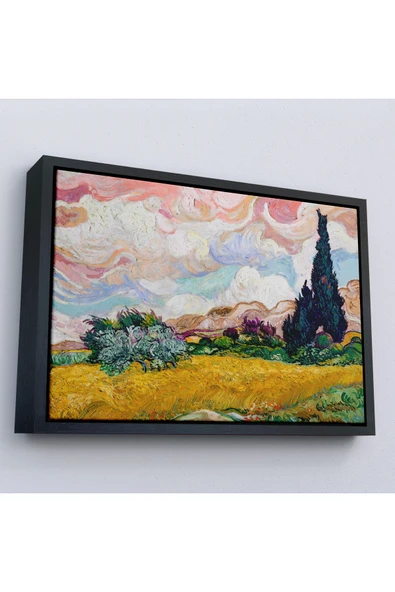 Trezon Ahşap Çerçeveli Vincent Van Gogh - Buğday Tarlası Tablo-7150 ürün görseli 1