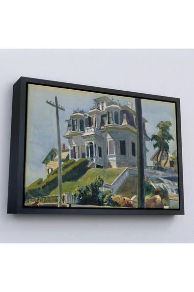 Trezon Ahşap Çerçeveli Edward Hopper, Haskell'S House - Haskell'İn Evi Tablosu-7078 ürün görseli 1