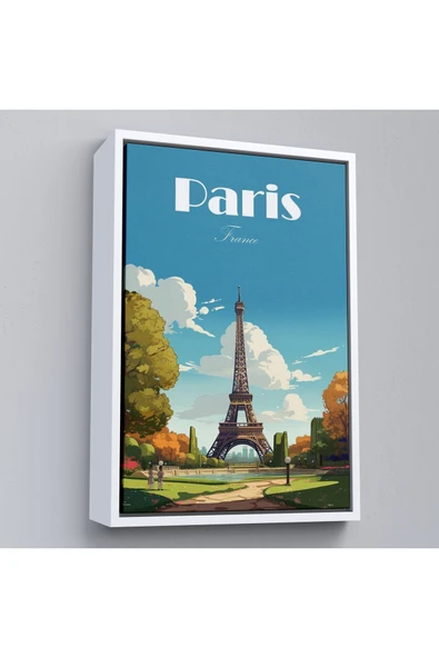 Trezon Ahşap Çerçeveli Fransa Paris Eyfel Kulesi Tablosu-7809 ürün görseli 1