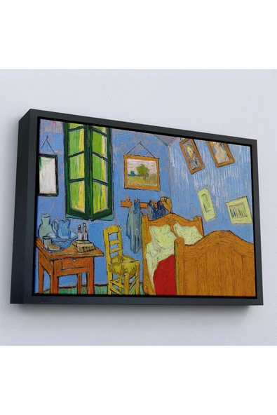 Trezon Ahşap Çerçeveli Vincent Van Gogh - Arles'Ta Yatak Odası Tablosu - Bedroom İn Arles-7160 ürün görseli 1