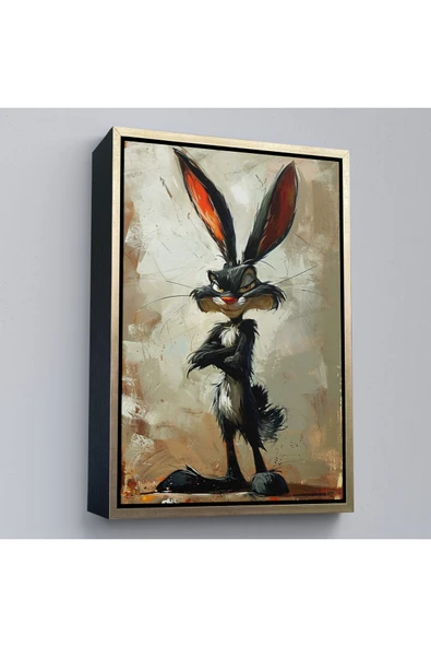 Trezon Ahşap Çerçeveli Bugs Bunny Tavşan Tablosu-7710 ürün görseli 1