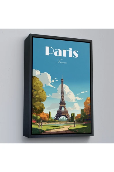 Trezon Ahşap Çerçeveli Fransa Paris Eyfel Kulesi Tablosu-7809 ürün görseli 1