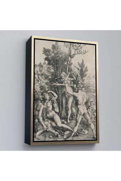 Trezon Ahşap Çerçeveli Albrecht Dürer - Herkül Yol Ayrımında Tablo - Hercules At The Crossroads-7326 ürün görseli 1
