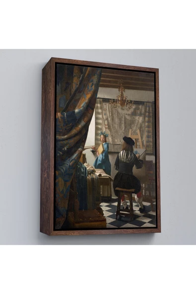 Trezon Ahşap Çerçeveli Johannes Vermeer - Resim Çizme Tablosu-7422 ürün görseli 1