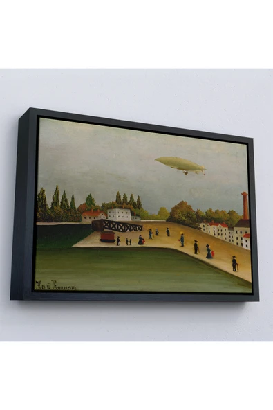 Trezon Ahşap Çerçeveli Henri Rousseau -Tokyo Japonya Quai D'Ivry Tablo-7112 ürün görseli 1