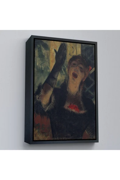 Trezon Ahşap Çerçeveli Edgar Degas - Cafe Singer Tablo-8088 ürün görseli 1