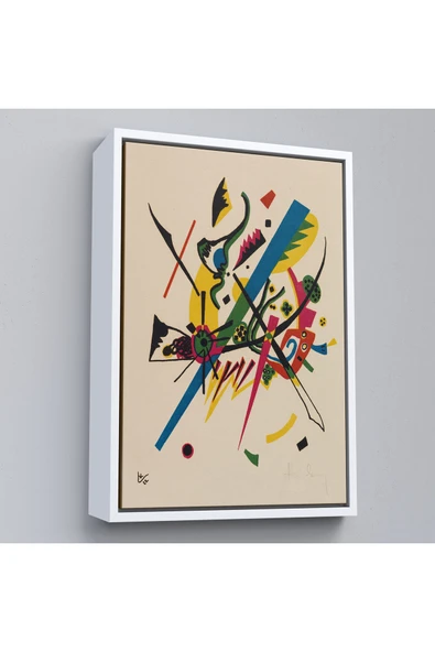 Trezon Ahşap Çerçeveli Wassily Kandinsky - Küçük Dünyalar Tablosu - Small Worlds-7495 ürün görseli 1