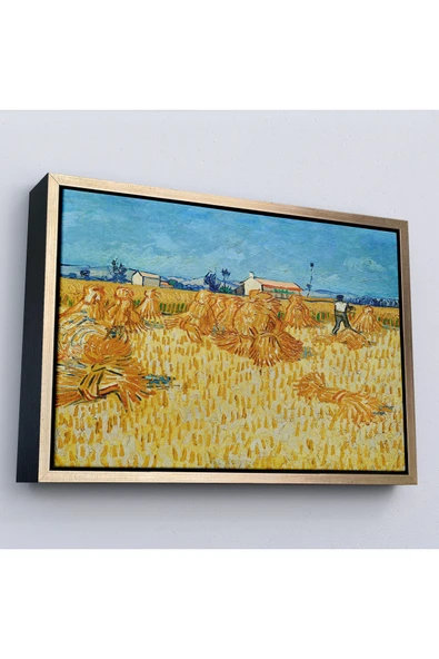Trezon Ahşap Çerçeveli Vincent Van Gogh Provence'Te Hasat Tablo-7148 ürün görseli 1