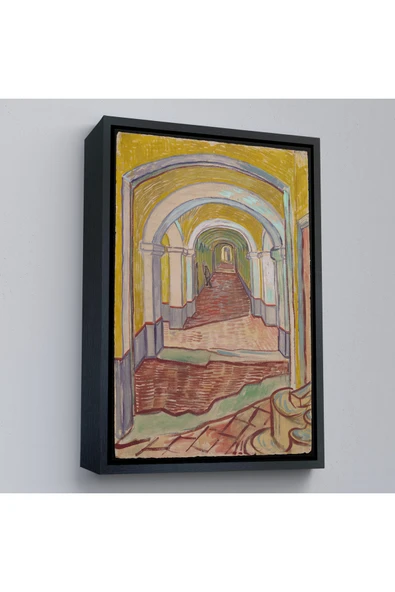 Trezon Ahşap Çerçeveli Vincent Van Gogh - Akıl Hastanesi Koridor Girişi Tablo - Corridor İn The Asylum-7474 ürün görseli 1