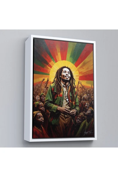 Trezon Ahşap Çerçeveli Bob Marley Tablosu-7744 ürün görseli 1