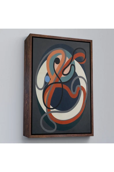 Trezon Ahşap Çerçeveli Auguste Herbin - Soyut Sanat Tablosu-8098 ürün görseli 1