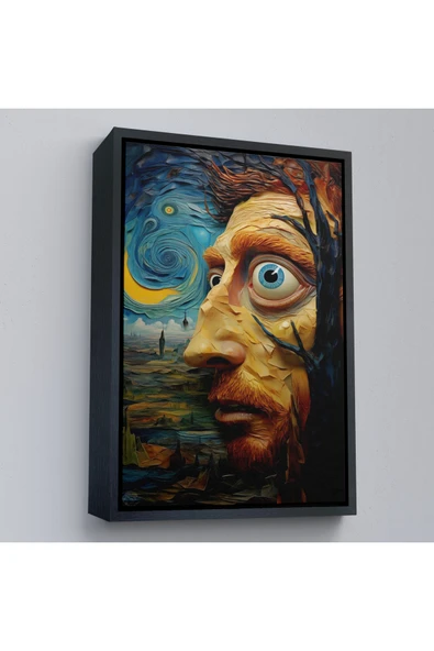 Trezon Ahşap Çerçeveli Vincent Van Gogh Tarzı Portre Tablosu-7817 ürün görseli 1