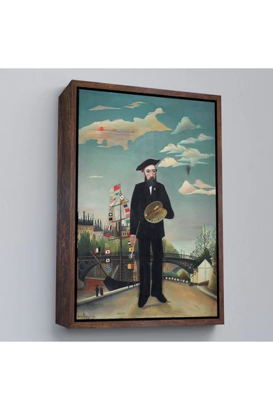 Trezon Ahşap Çerçeveli Henri Rousseau Kendi Tablosu - Self-Portrait-7361 ürün görseli 1
